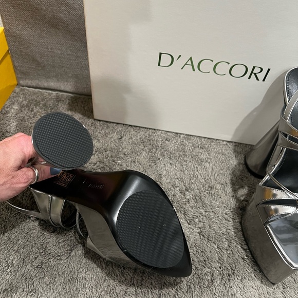 Silver Women's Platform Heels - Picture 3 of 5